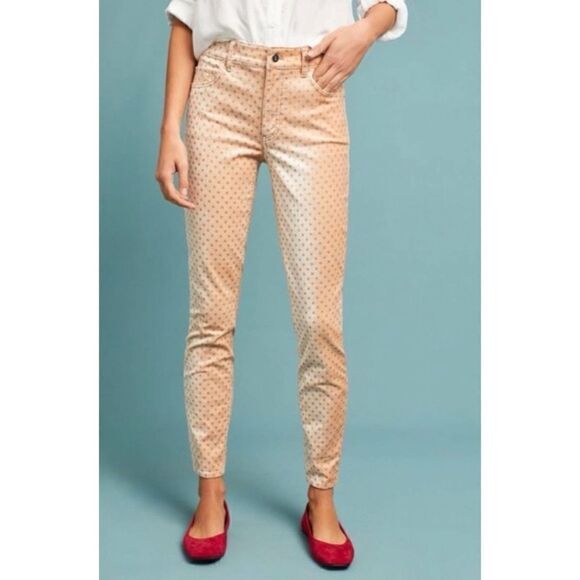 Pilcro and the Letterpress Velvet Polka Dot High-Rise Skinny Ankle Jeans, 24P - Picture 3 of 16